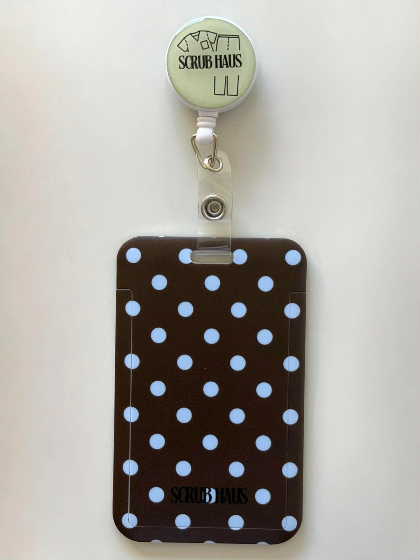 Soft Espresso Breeze Portrait ID Card Holder & Reel