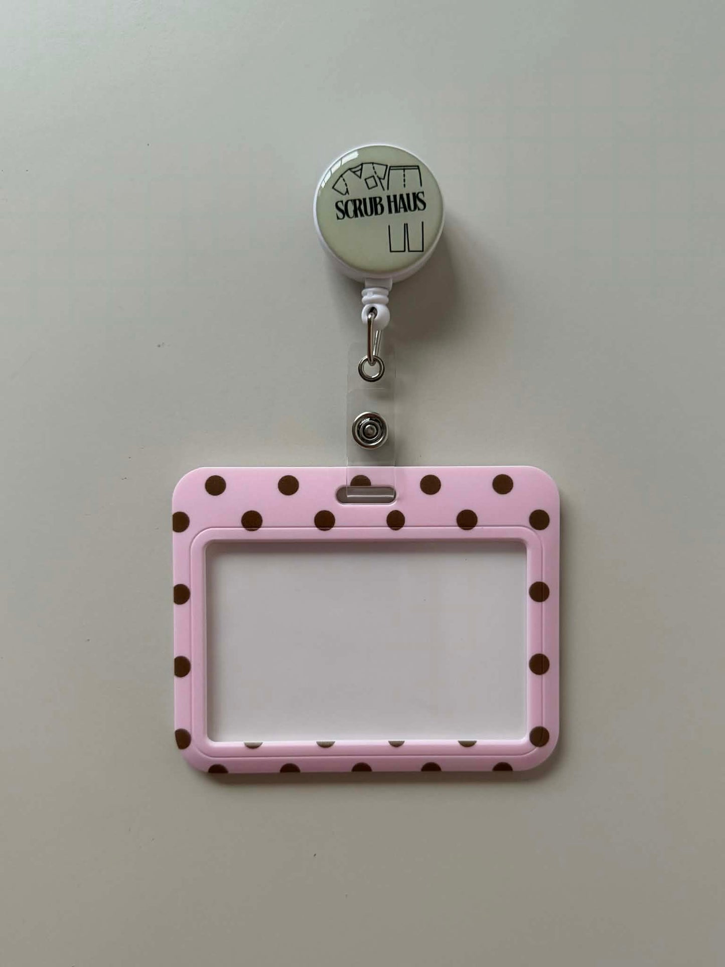 Soft Blush Horizontal ID Card Holder & Reel