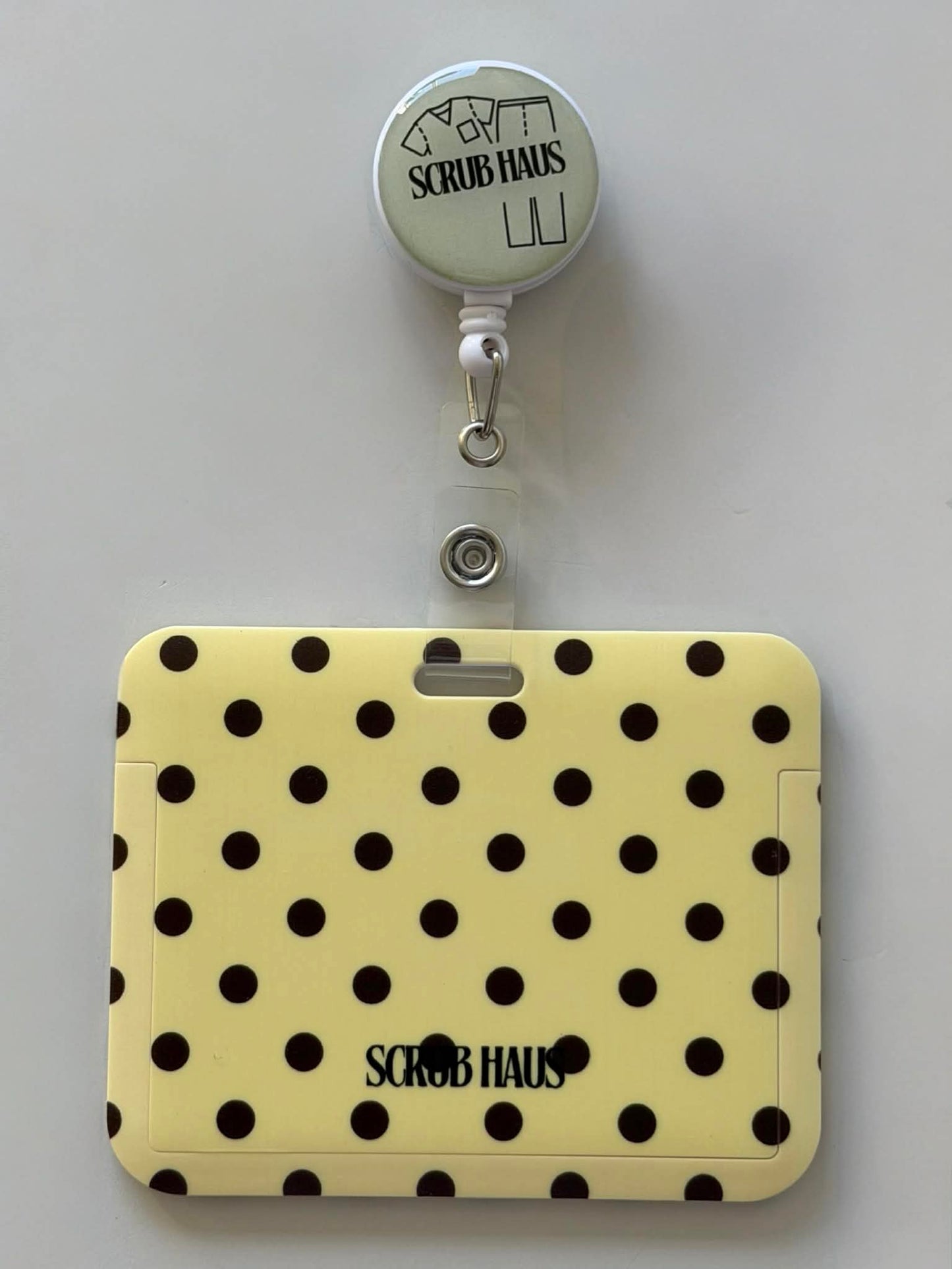 Soft Butter Horizontal ID Card Holder & Reel