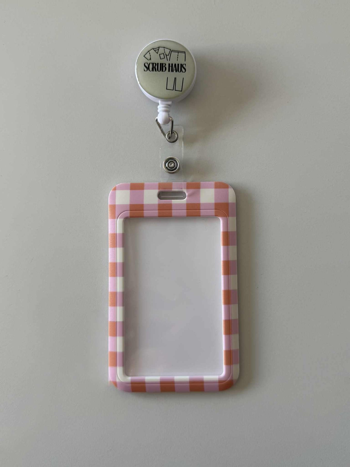 Sunset Gingham ID Card Holder & Reel
