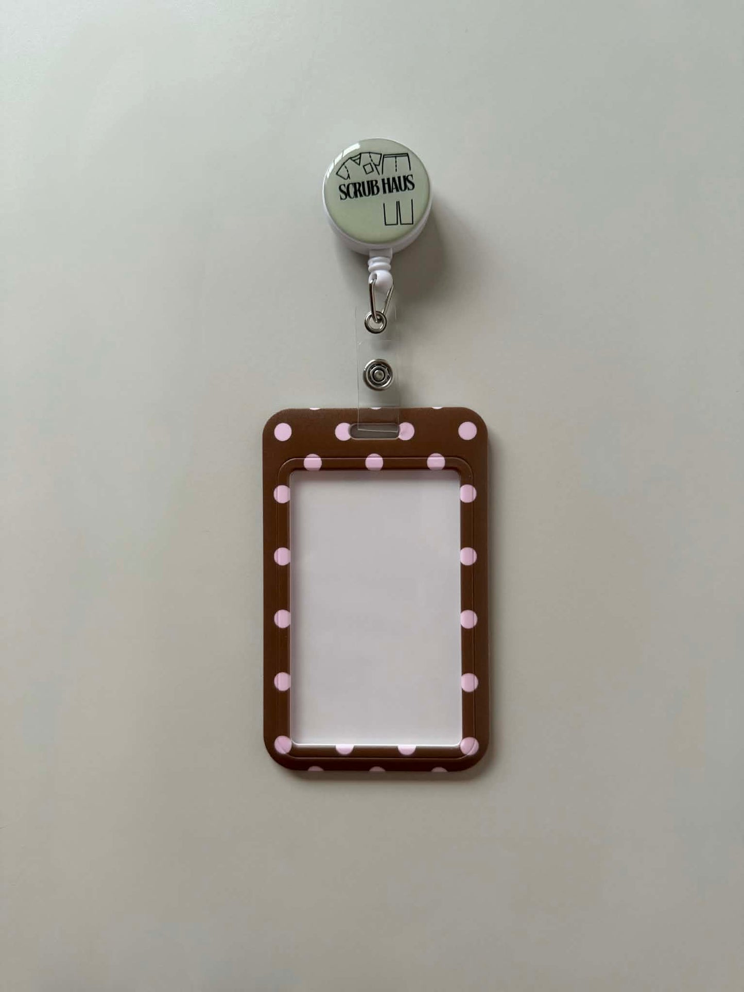 Soft Cacao Portrait ID Card Holder & Reel