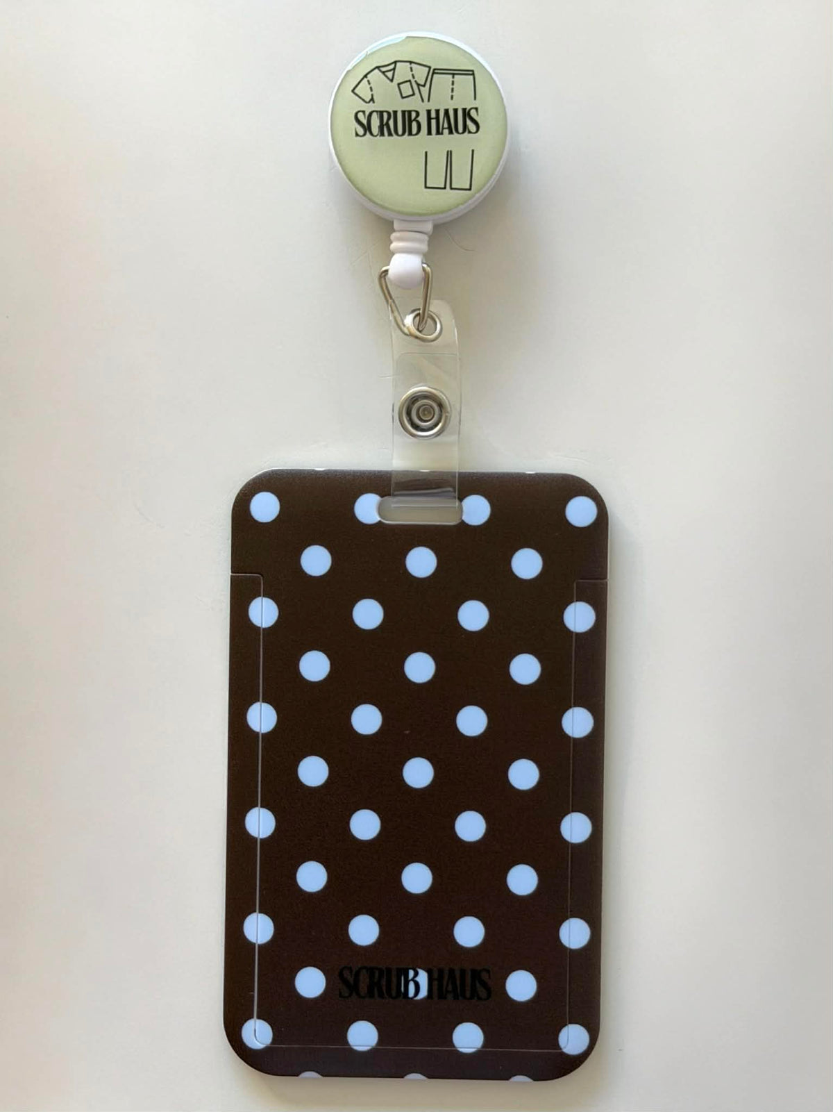 Soft Espresso Breeze Portrait ID Card Holder & Reel