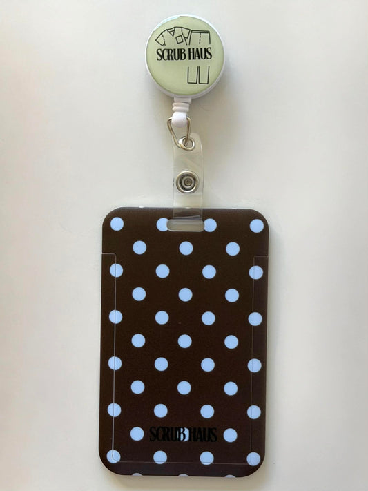Soft Espresso Breeze Portrait ID Card Holder & Reel