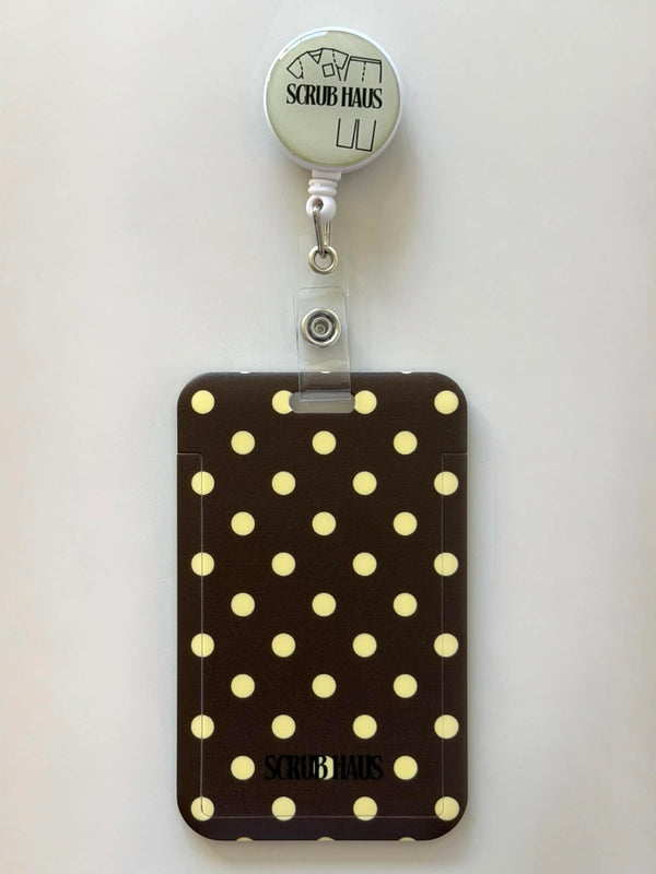 Soft Espresso Butter Portrait ID Card Holder & Reel