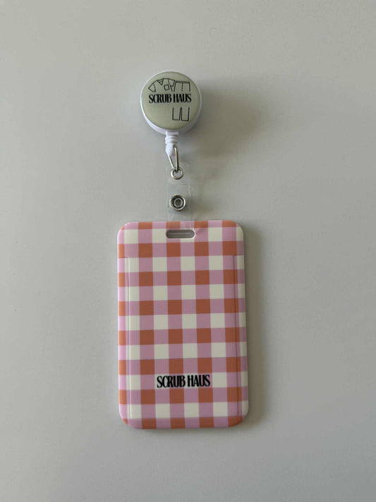 Sunset Gingham ID Card Holder & Reel