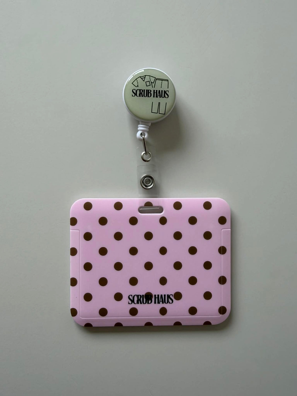 Soft Blush Horizontal ID Card Holder & Reel