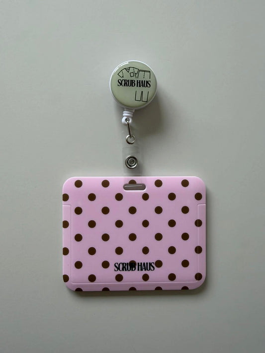 Soft Blush Horizontal ID Card Holder & Reel
