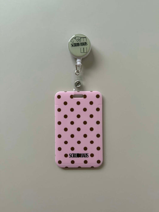Soft Blush Portrait ID Card Holder & Reel