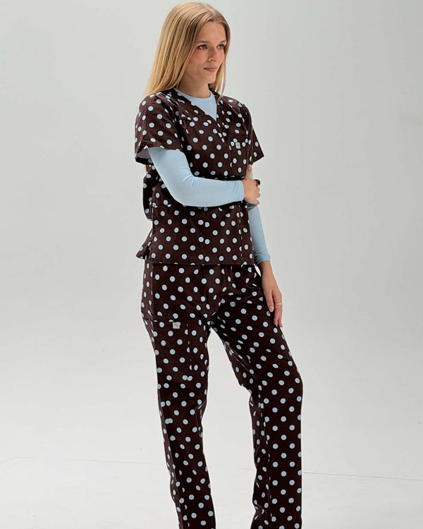 Soft Espresso Breeze Scrub Top