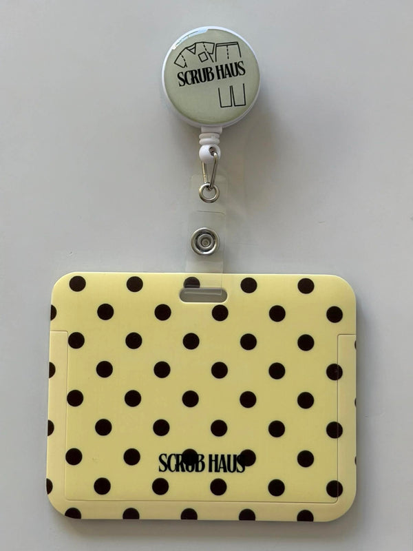 Soft Butter Horizontal ID Card Holder & Reel