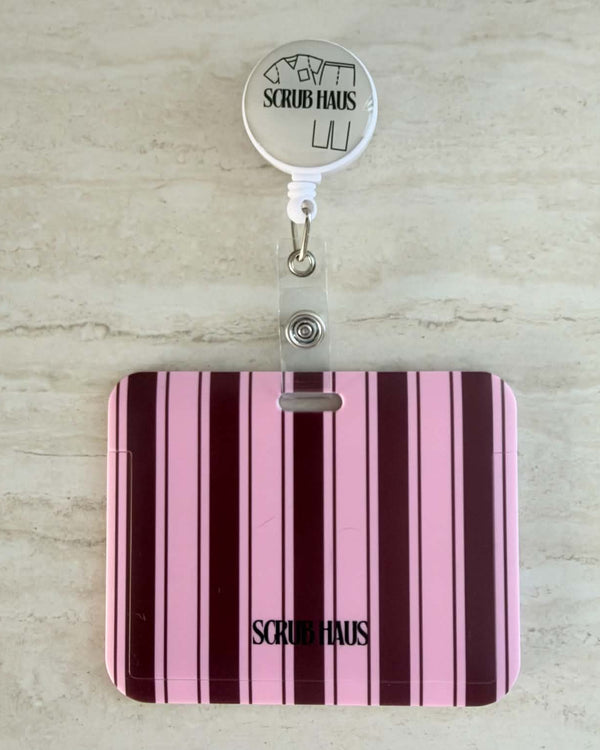 Berry Blush Horizontal ID Card Holder & Reel